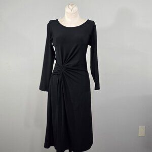 Anatomie Italy Black Ambra Super Jersey Ruched Travel Dress Long Sleeve M